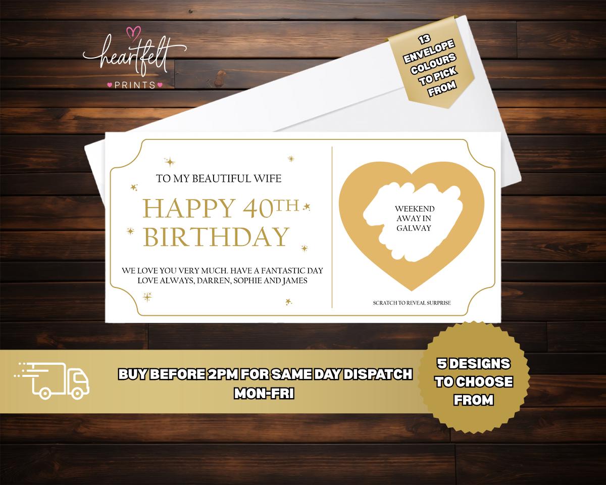 Personalised Scratch-Off Birthday Card – Reveal Your Gift & Age Surprise