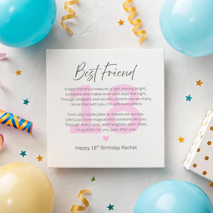 Personalised Best Friend Birthday Card – Custom Name & Age – 6x6" Hammered White Matte Card