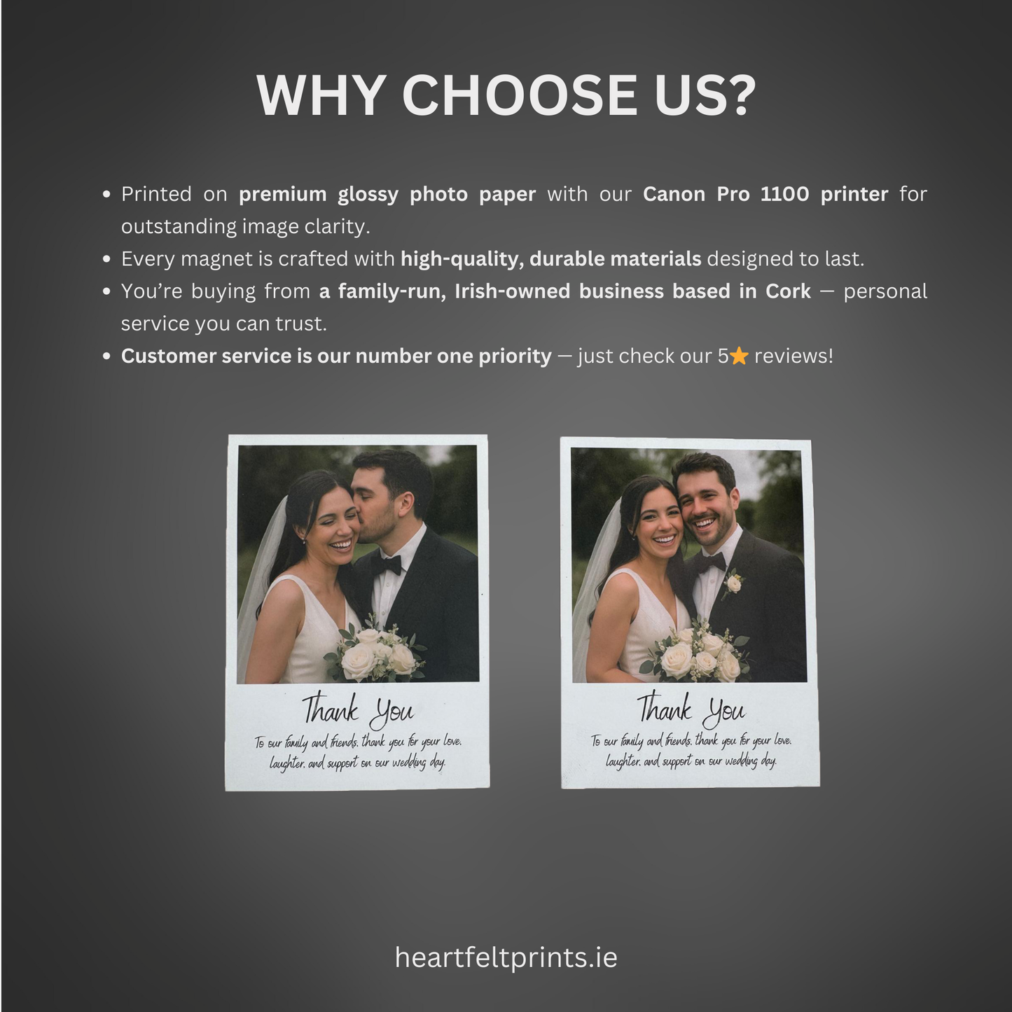 Personalised Polaroid-Style Photo Magnets – 2.8×3.8" Fridge Magnets