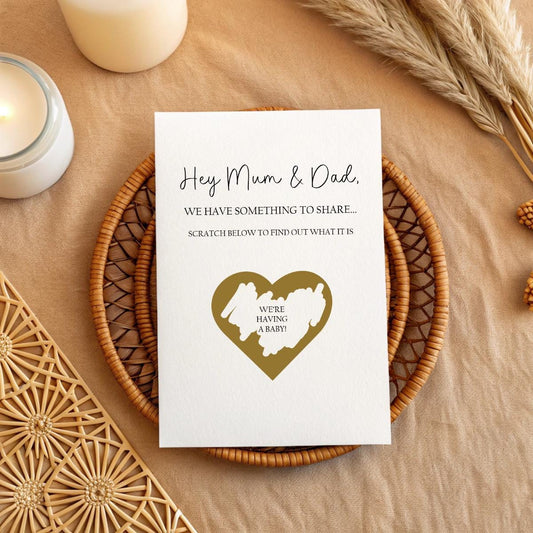 Personalised Scratch‑Off Surprise Card – Custom Name & Hidden Message – 5×7 White Hammered Card