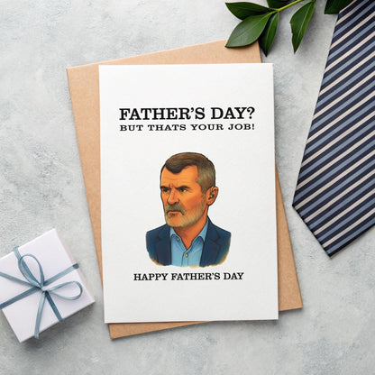 Funny Father’s Day Card – Irish Humour Football Dad Gift, Sarcastic, Blank inside or Printed