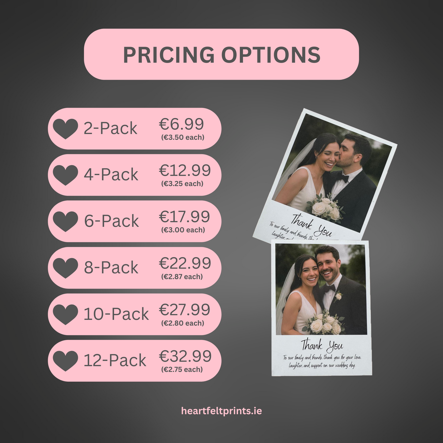 Personalised Polaroid-Style Photo Magnets – 2.8×3.8" Fridge Magnets
