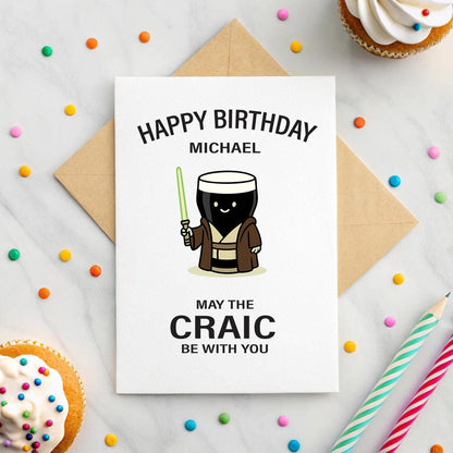 Personalised ‘May the Craic Be With You’ Pop Culture Birthday Card