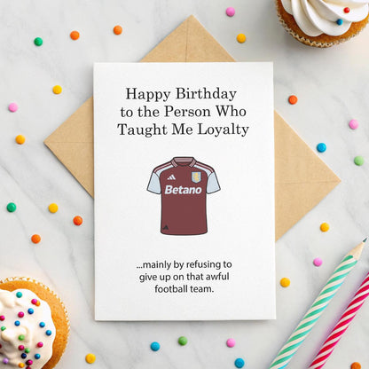 Personalised Funny Football Birthday Card – Custom Team Shirt, Loyal Fan Joke & Inside Message