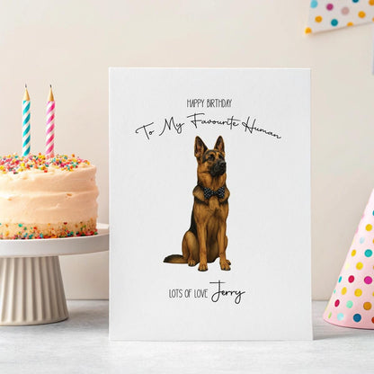 Personalised Pet Birthday Card – Watercolour Portrait from Dog or Cat, Custom Name & Funny Greeting