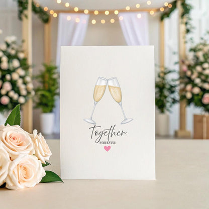 Personalised A5 Linen Wedding Card – Elegant ‘Together Forever’ Irish Keepsake for Bride & Groom