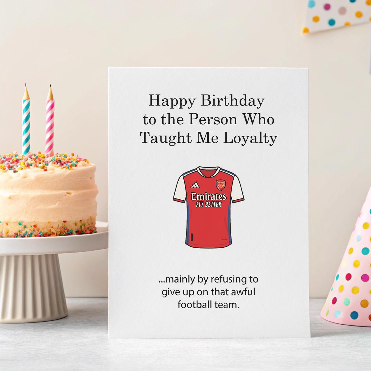 Personalised Funny Football Birthday Card – Custom Team Shirt, Loyal Fan Joke & Inside Message
