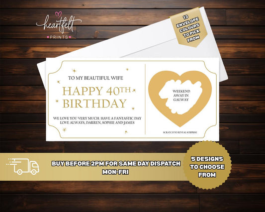 Personalised Scratch-Off Birthday Card – Reveal Your Gift & Age Surprise