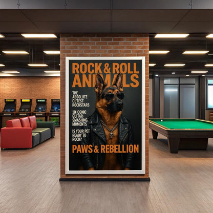 Custom Pet Rock & Roll Magazine Cover – Funny Rockstar Poster with Your Pet’s Photo, Personalised Rock Mag Style Print