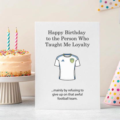 Personalised Funny Football Birthday Card – Custom Team Shirt, Loyal Fan Joke & Inside Message