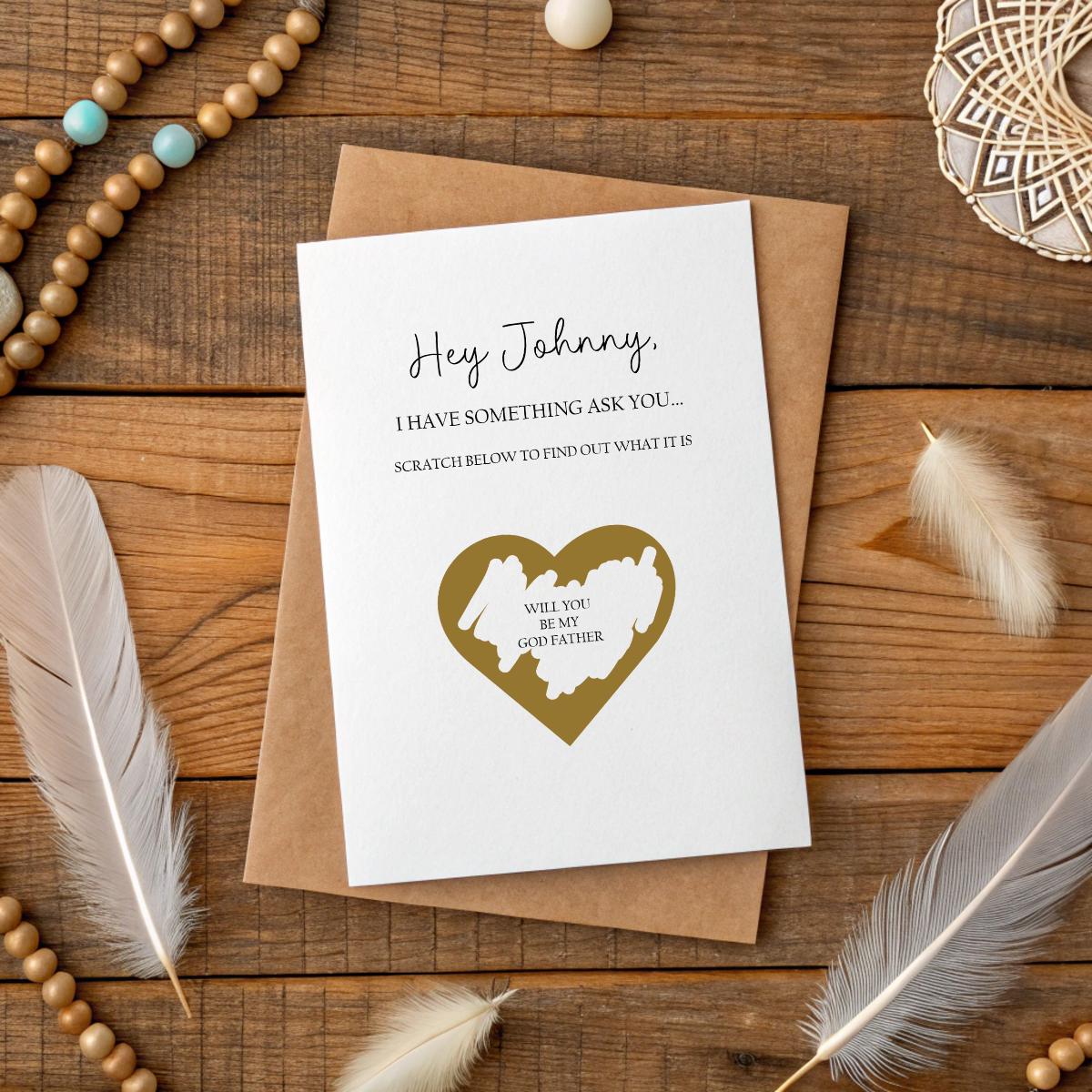 Personalised Scratch‑Off Surprise Card – Custom Name & Hidden Message – 5×7 White Hammered Card