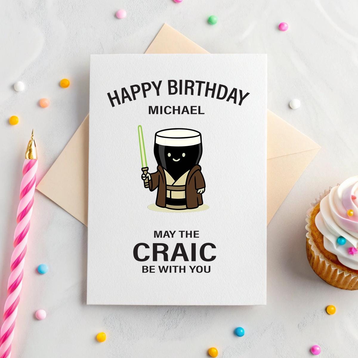 Personalised ‘May the Craic Be With You’ Pop Culture Birthday Card