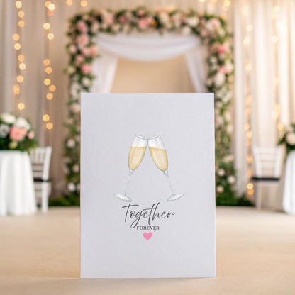 Personalised A5 Linen Wedding Card – Elegant ‘Together Forever’ Irish Keepsake for Bride & Groom