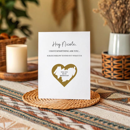 Personalised Scratch-Off Surprise Card – Custom Name & Hidden Message, 5×7 White Hammered